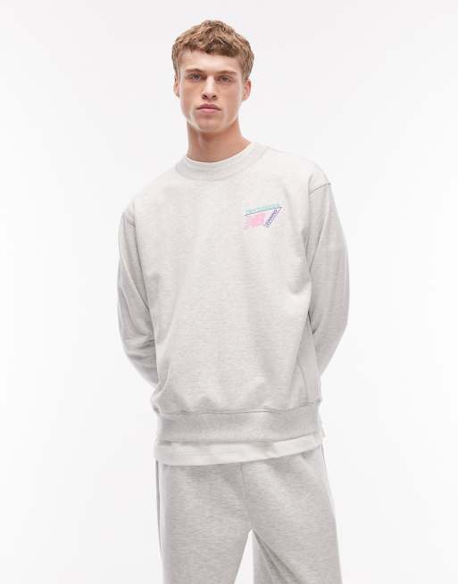 New Balance Classic tri-logo French terry sweatshirt in heather grey, 3 of 5