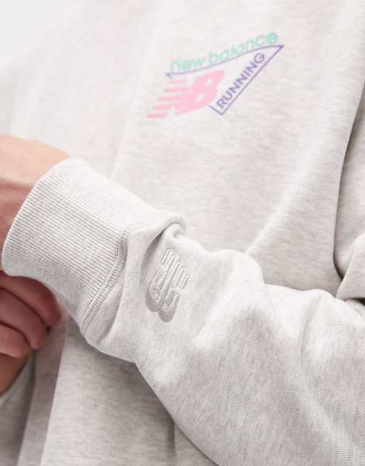 New Balance Classic tri-logo French terry sweatshirt in heather grey, 5 of 5