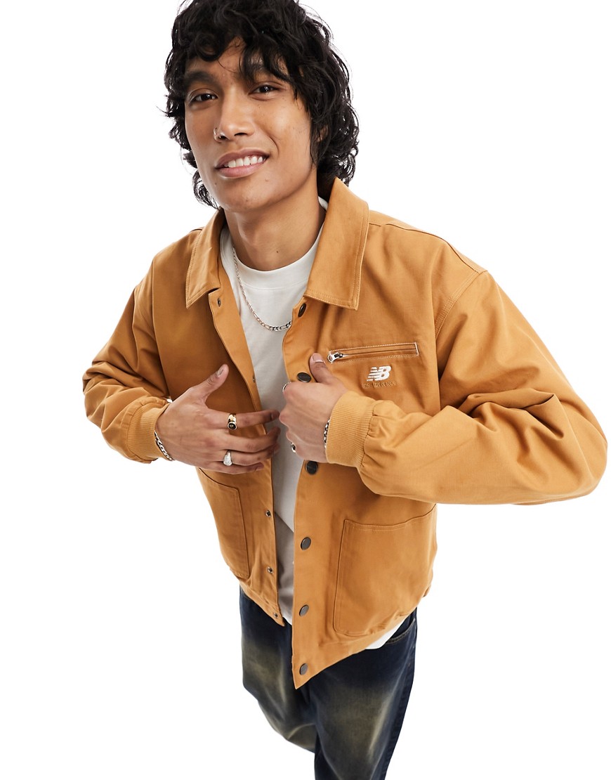 New Balance Coach Jacket In Tobacco Brown