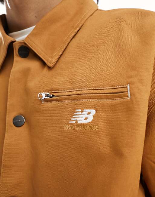 New Balance coach jacket in tobacco brown