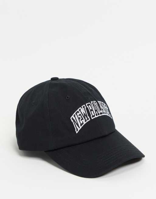 New Balance collegiate logo cap in black | ASOS