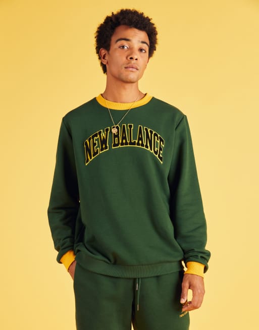 New Balance collegiate sweatshirt in green exclusive to ASOS