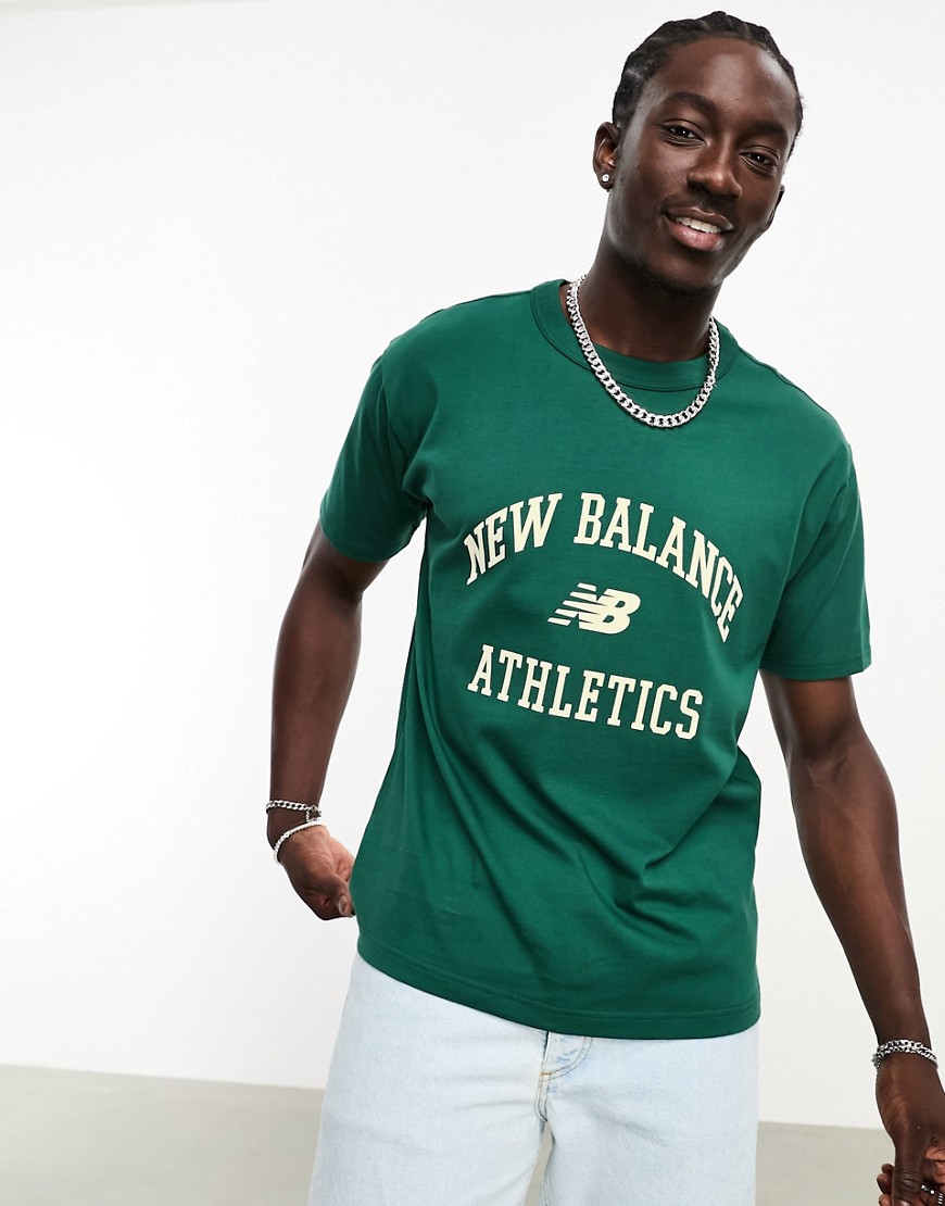 New Balance collegiate t-shirt in green