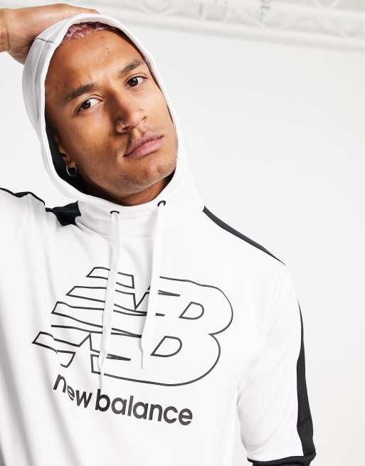 New Balance color block hoodie in black and white