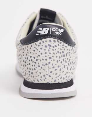 white animal print trainers