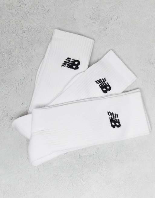 New Balance - Confezione da 3 paia di calzini bianchi con logo, 2 di 4