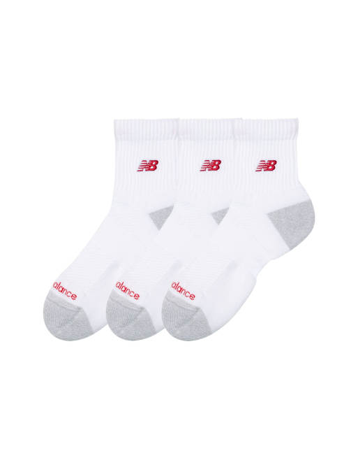 New Balance - Confezione da 3 paia di calzini premium bianchi, 2 di 3