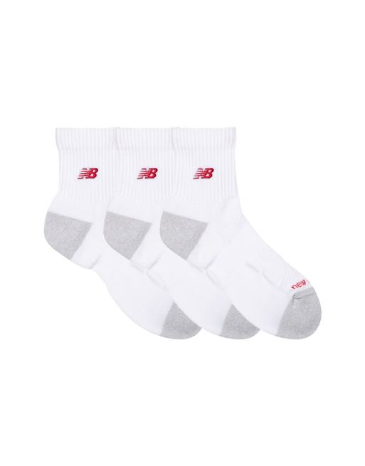 New Balance - Confezione da 3 paia di calzini premium bianchi, 3 di 3