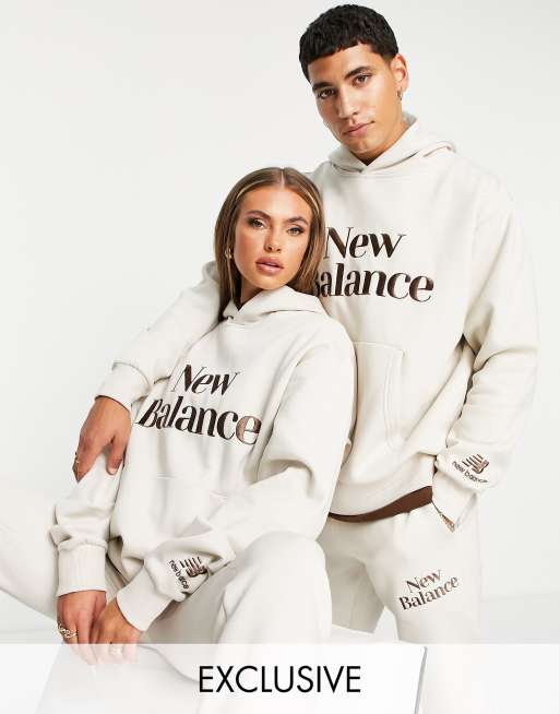 New Balance – Cookie – Beżowo-brązowa bluza z kapturem