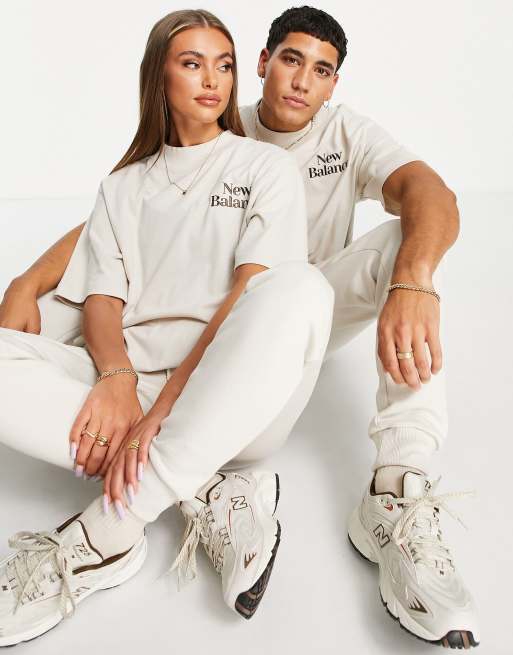 New Balance Cookie t-shirt in beige and brown | ASOS