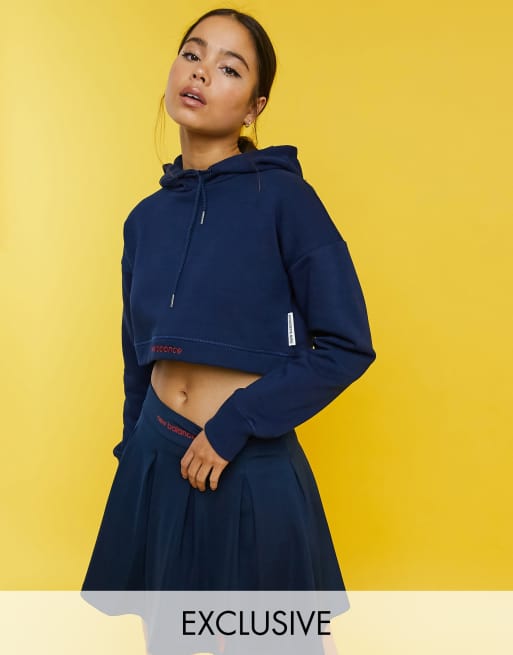 Cropped store navy hoodie