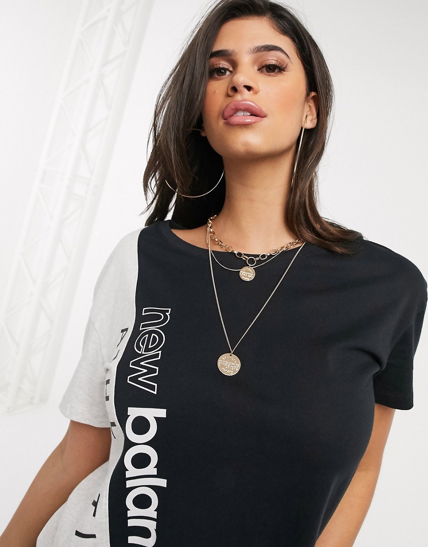 New Balance - Cropped T-shirt met logo in zwart