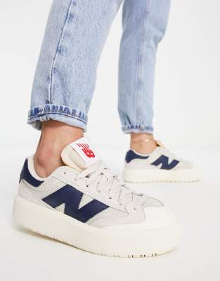 New Balance CT302 platform trainers in grey and navy - ASOS Price Checker