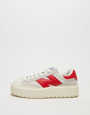 New Balance CT302 platform trainers in off white and red - ASOS Price Checker