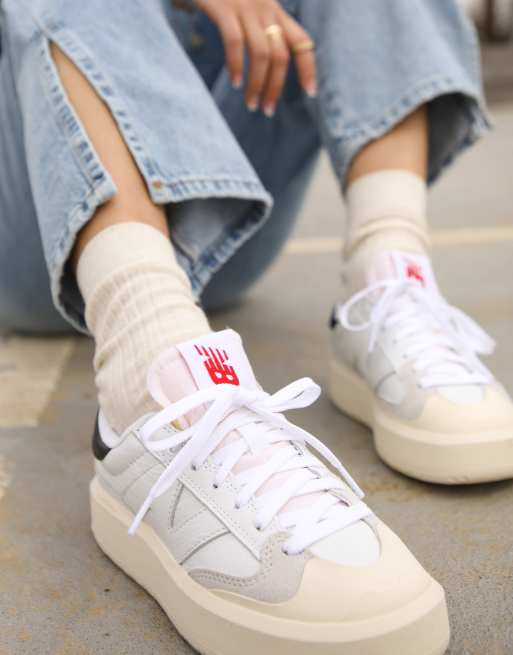 Asos white platform store trainers