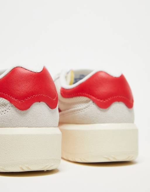 New Balance – CT302 – Sneaker in gebrochenem Weiß und Rot mit Plateausohle, 3 von 4