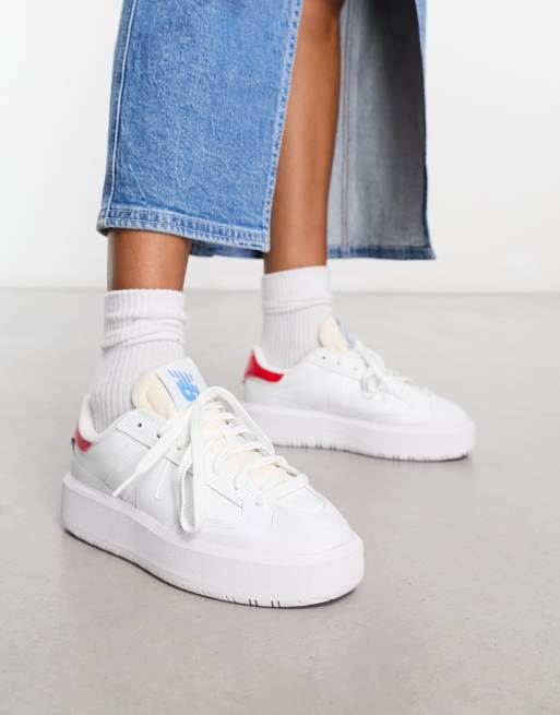 New Balance CT302 Sneakers in wit en rood ASOS