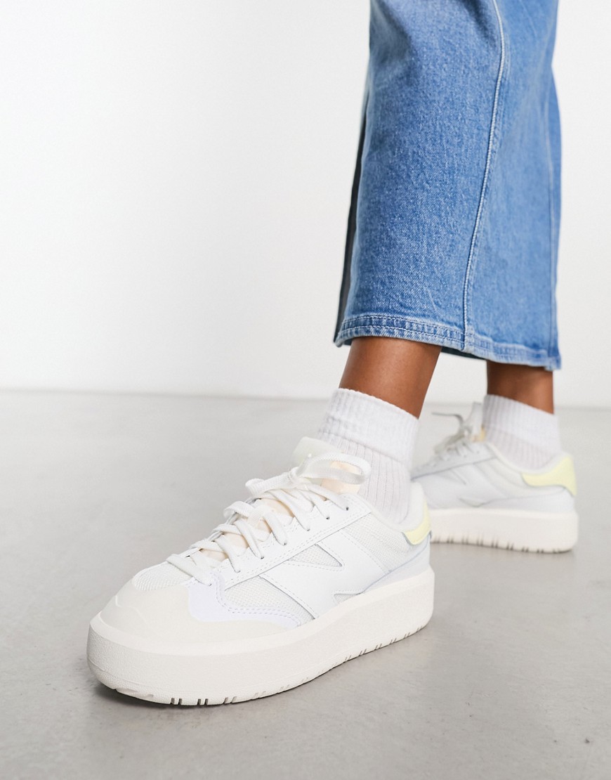 New Balance CT302 trainers in white and yellow