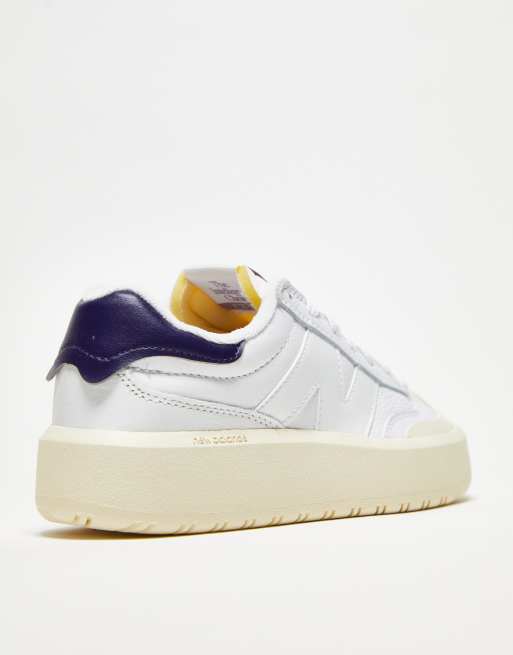 New Balance – CT302 – Vita och marinblå platåsneakers, 3 av 4