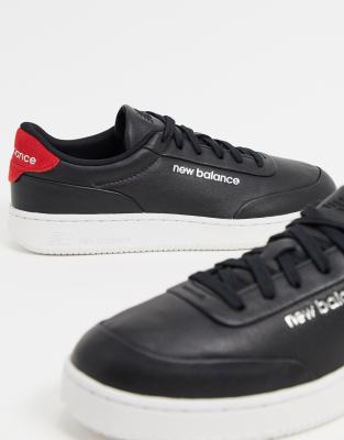 new balance black leather trainers