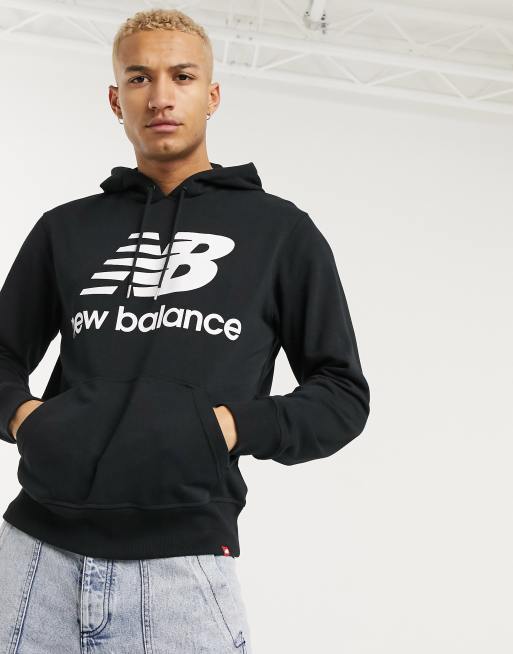 New Balance – Czarna bluza z kapturem z dużym logo, 4 z 4