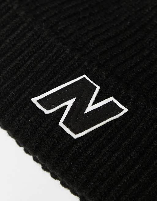 New Balance – Czarna czapka beanie z logo N, 2 z 4