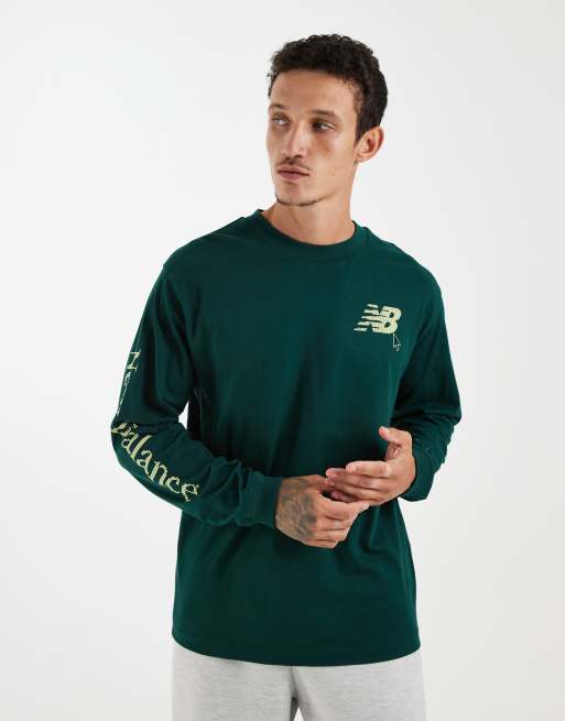 New Balance - Digitally Remastered - Camiseta verde oscuro de manga larga, 5 de 5