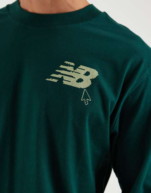 New Balance digitally remastered long sleeve t-shirt in dark green, 4 of 5