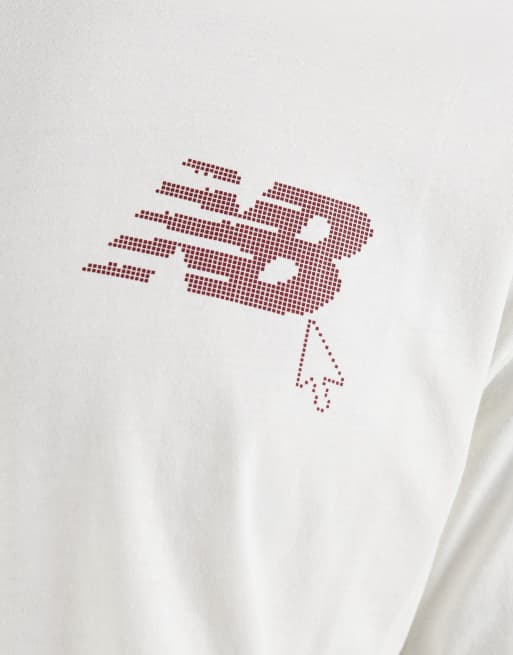 New Balance - Digitally Remastered - T-shirt a maniche lunghe bianco sporco, 4 di 5