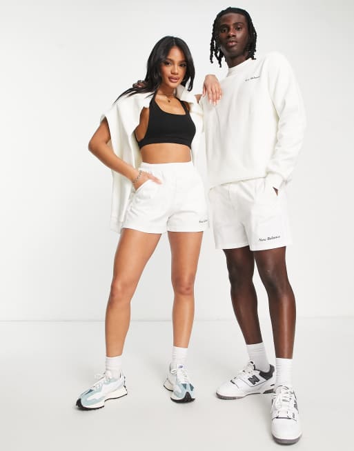 White new store balance shorts