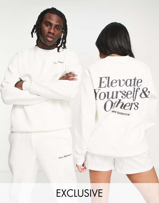 New Balance Elevate Yourself unisex sweatshirt in off white ASOS