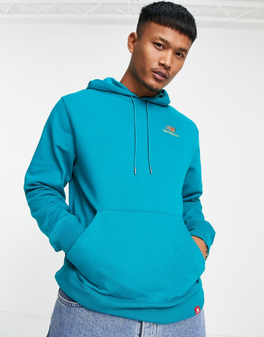 New Balance embroidered hoodie in teal