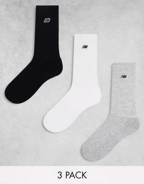 New Balance embroidered logo crew socks 3 pack in multi - view 1