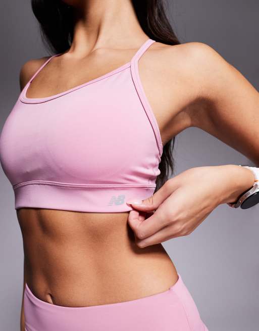 New Balance - Essential - Reggiseno sportivo rosa, 4 di 4