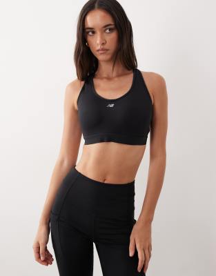 New Balance Essential run sports bra in black