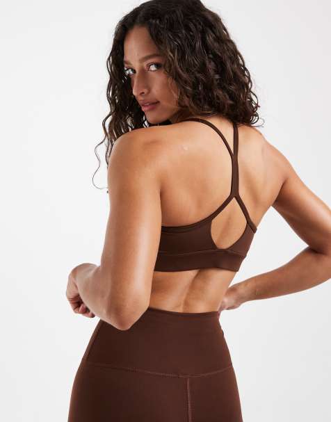 New Balance - Essential - Yoga - Sportbeha in donkerbruin - view 1