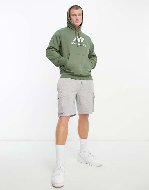 New Balance ESSENTIALS HOODIE - Felpa con cappuccio - olive/oliva