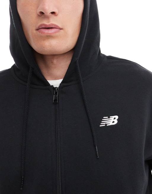 New Balance - Essentials - Giacca sportiva in spugna nera con logo, 4 di 4