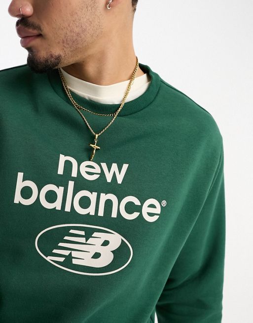 New Balance Essentials Novelty Sweatshirt In Green for Men