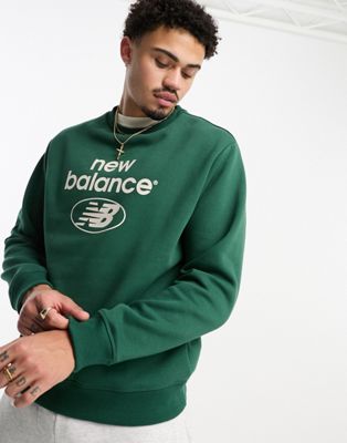 New Balance Essentials Novelty sweatshirt in green - ASOS Price Checker