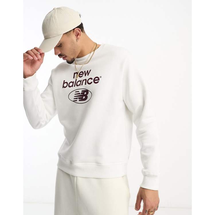 New Balance Essentials Novelty Sweatshirt in white | ASOS