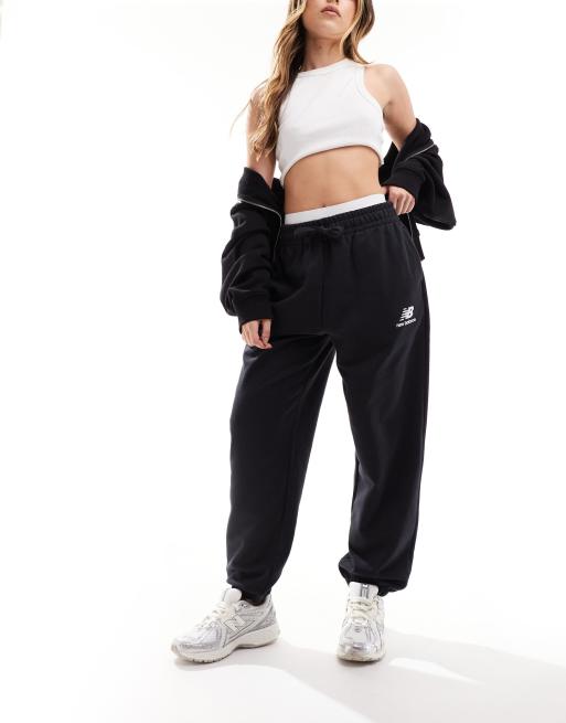 New Balance - Essentials - Pantalon de jogging à logo en tissu bouclette - Noir, 3 de 5