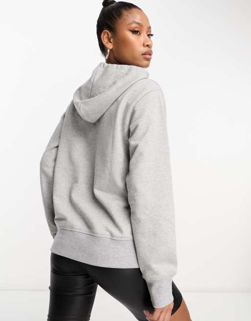 New Balance essentials stacked logo hoodie in grey, 4 of 4