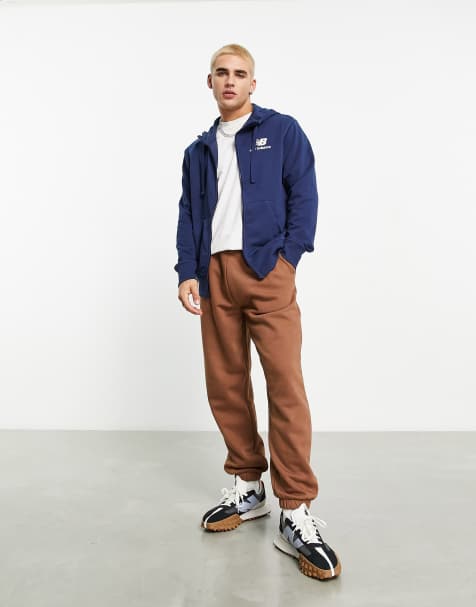 New Balance essentials stacked logo jacket in blue - view 1