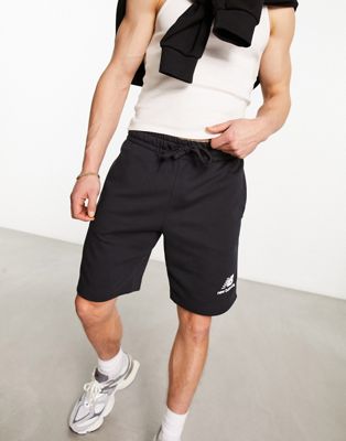 New Balance essentials stacked logo shorts in black