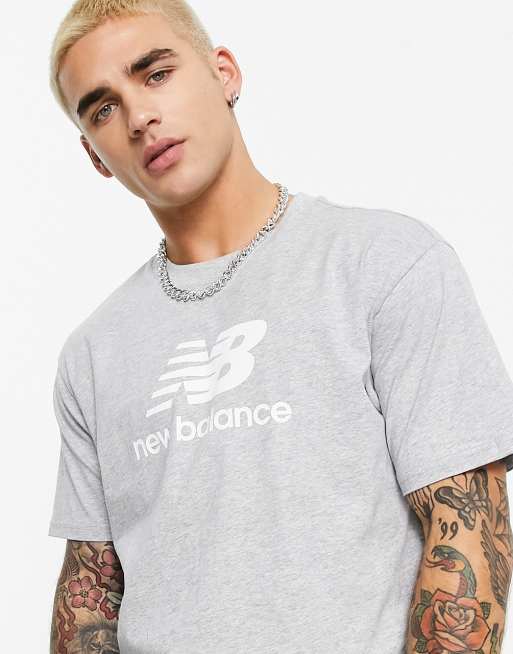 New Balance Essentials Logo Short Sleeve T-Shirt Grey - S