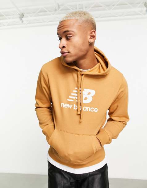 New Balance - Essentials - Sweat à capuche en polaire à logo superposé - Fauve - view 1
