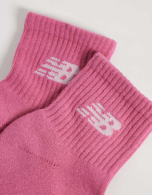 New Balance everday seasonal ankle socks 3 pack in pink and cream, 2 of 3