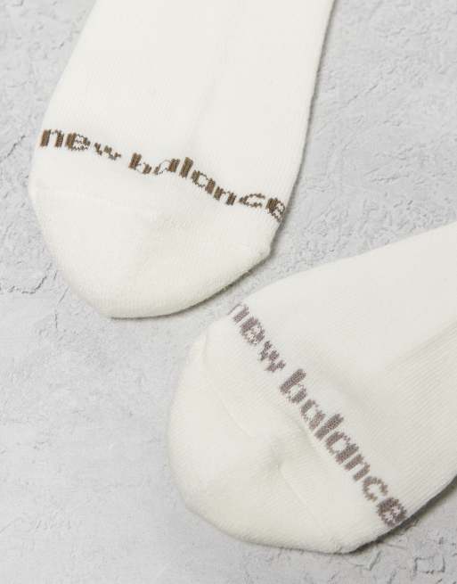 New Balance – Everyday – Mittelhohe Socken in Wollweiß mit Streifen, 3er-Pack, 3 von 3