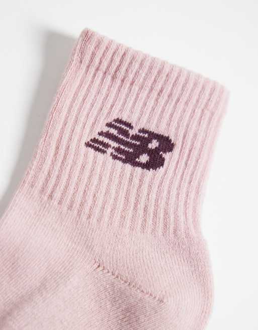 New Balance everyday seasonal ankle socks 6 pack in pink, grey and off-white, 2 of 3
